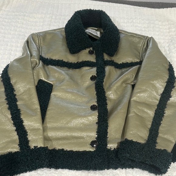 Scotch soda faux-shearling vinyl aviator jacket